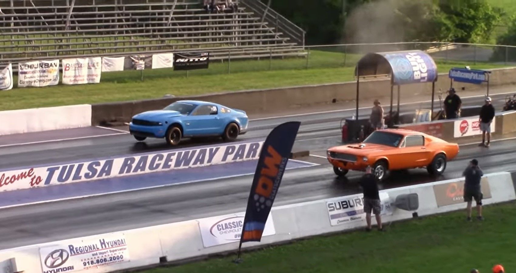 Watch A 5th Gen Ford Mustang GT Take Down A 1st And 4th Gen Mustang On