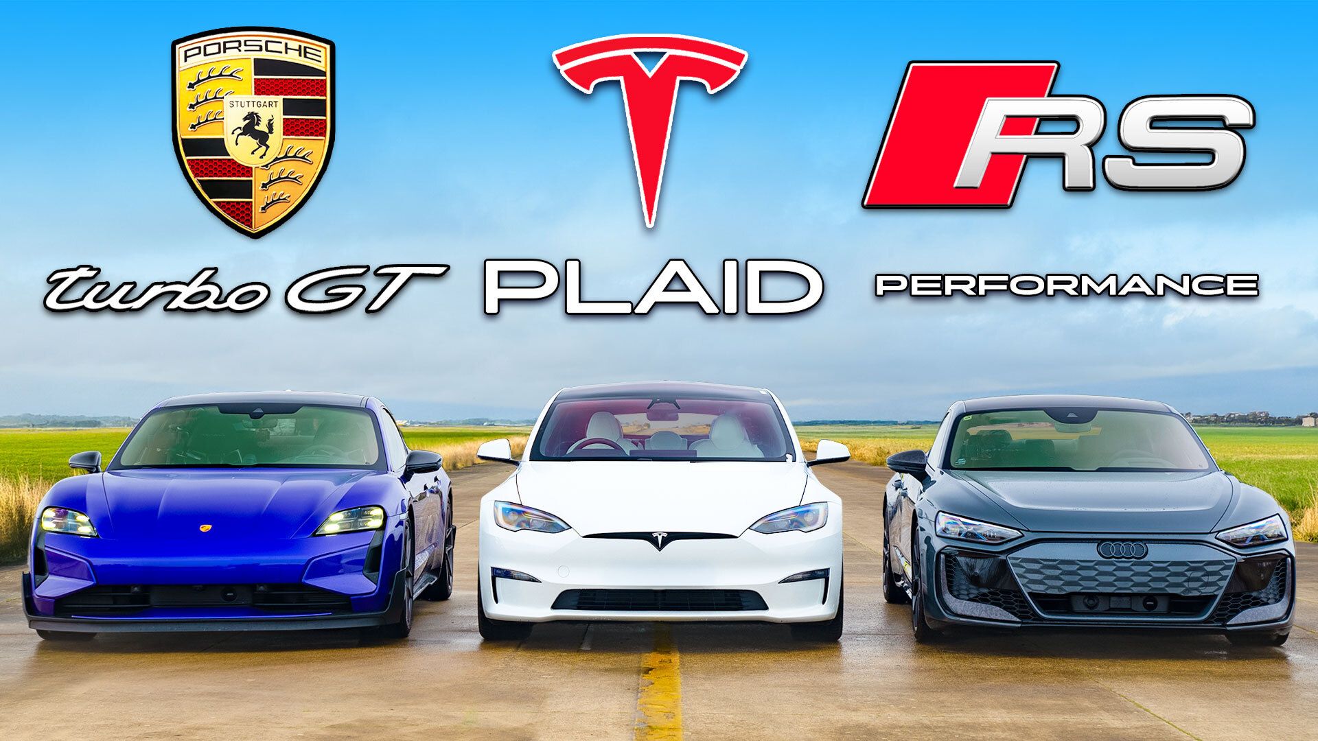 Ultimate Electric Sedan Race Tesla Model S Plaid Porsche Taycan Turbo