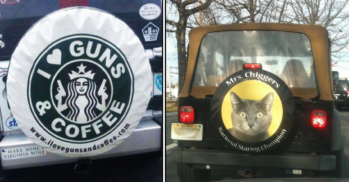 25 Of The Most Ridiculous Tire Covers Spotted On The Road