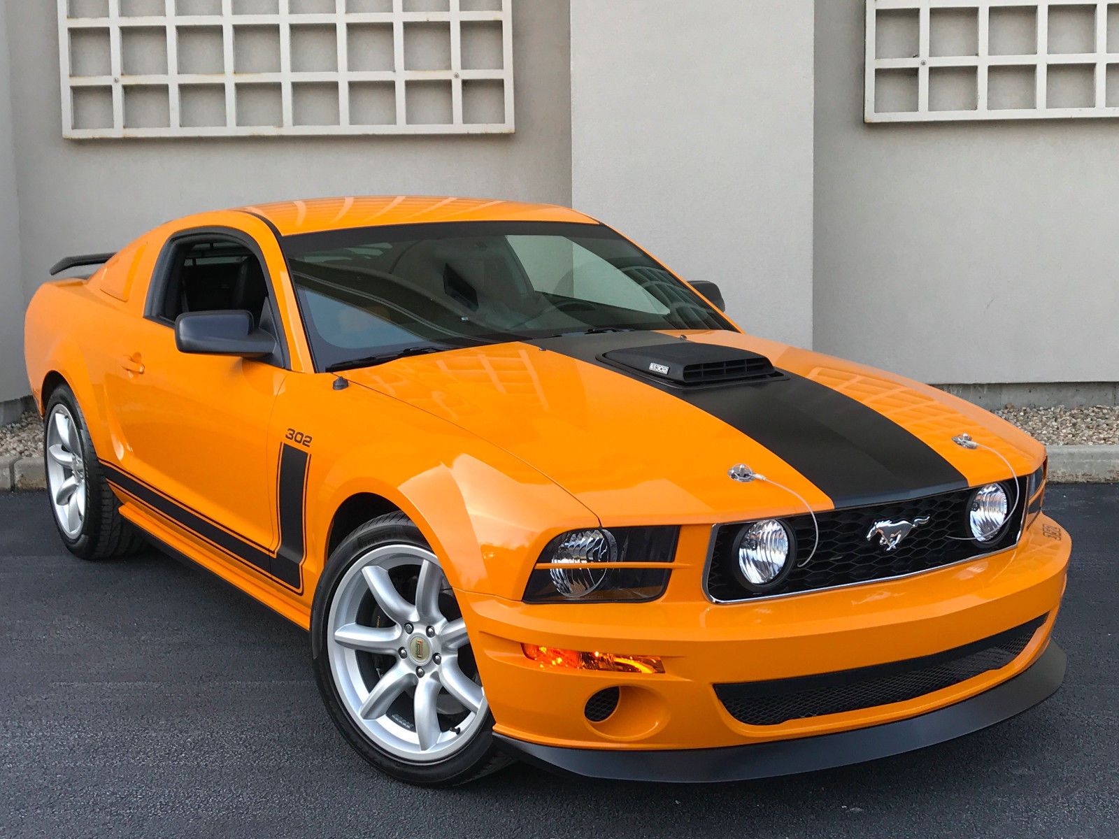 2007 Ford Mustang Saleen Parnelli Jones Limited Edition in orange with black racing accent stripes