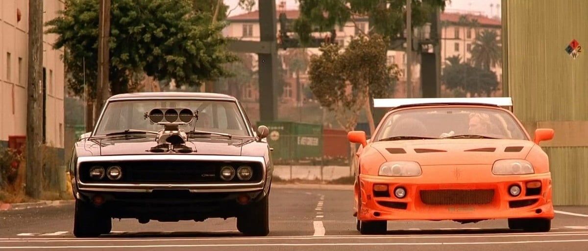 The Fast and The Furious Drag Race Screenshot between Dodge Charger R/T and Toyota Supra 