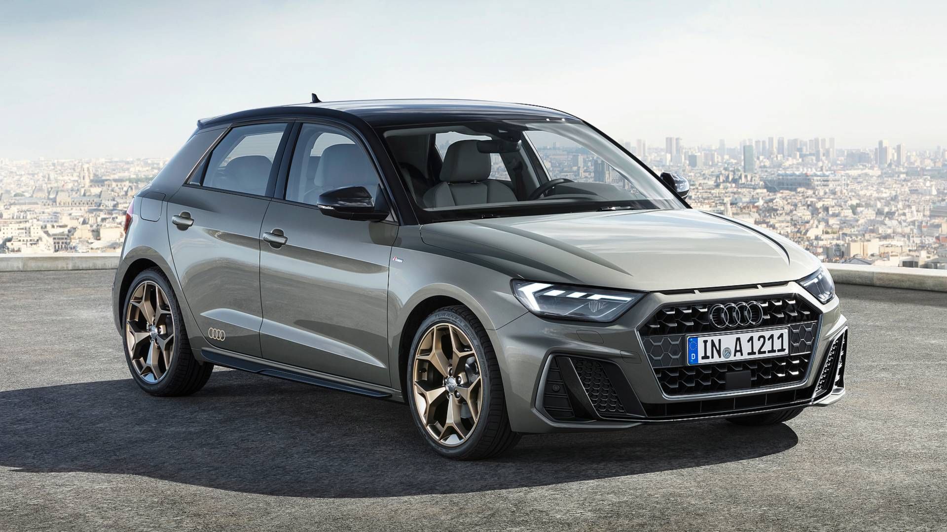 Grey 2019 Audi A1 Parked Front 3/4 View