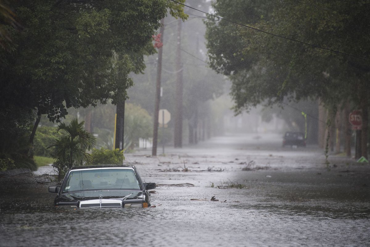 Mercedes in Hurricane Matthew floodwater