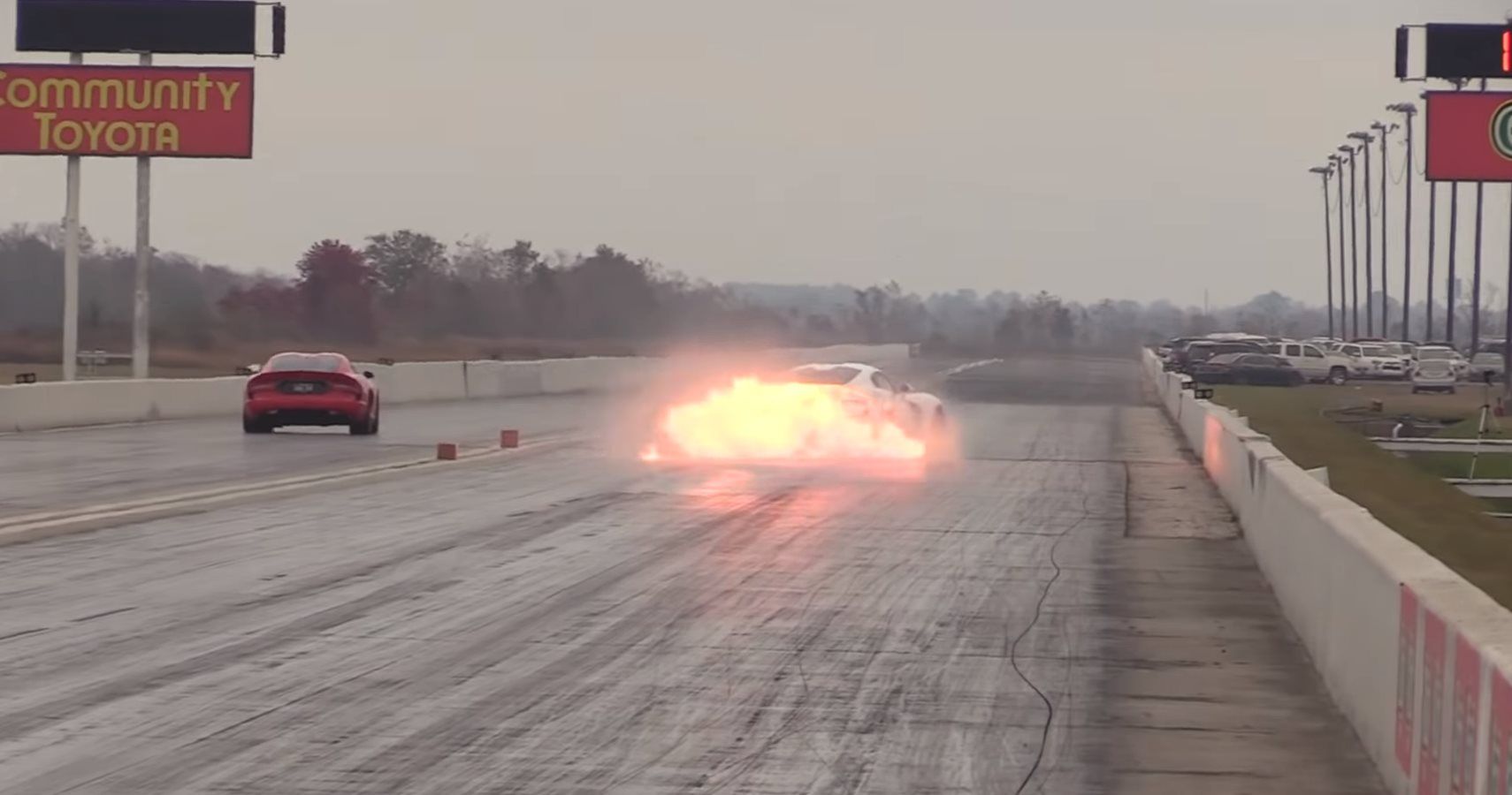 Watch Dodge Viper Blow Motor & Catch Fire