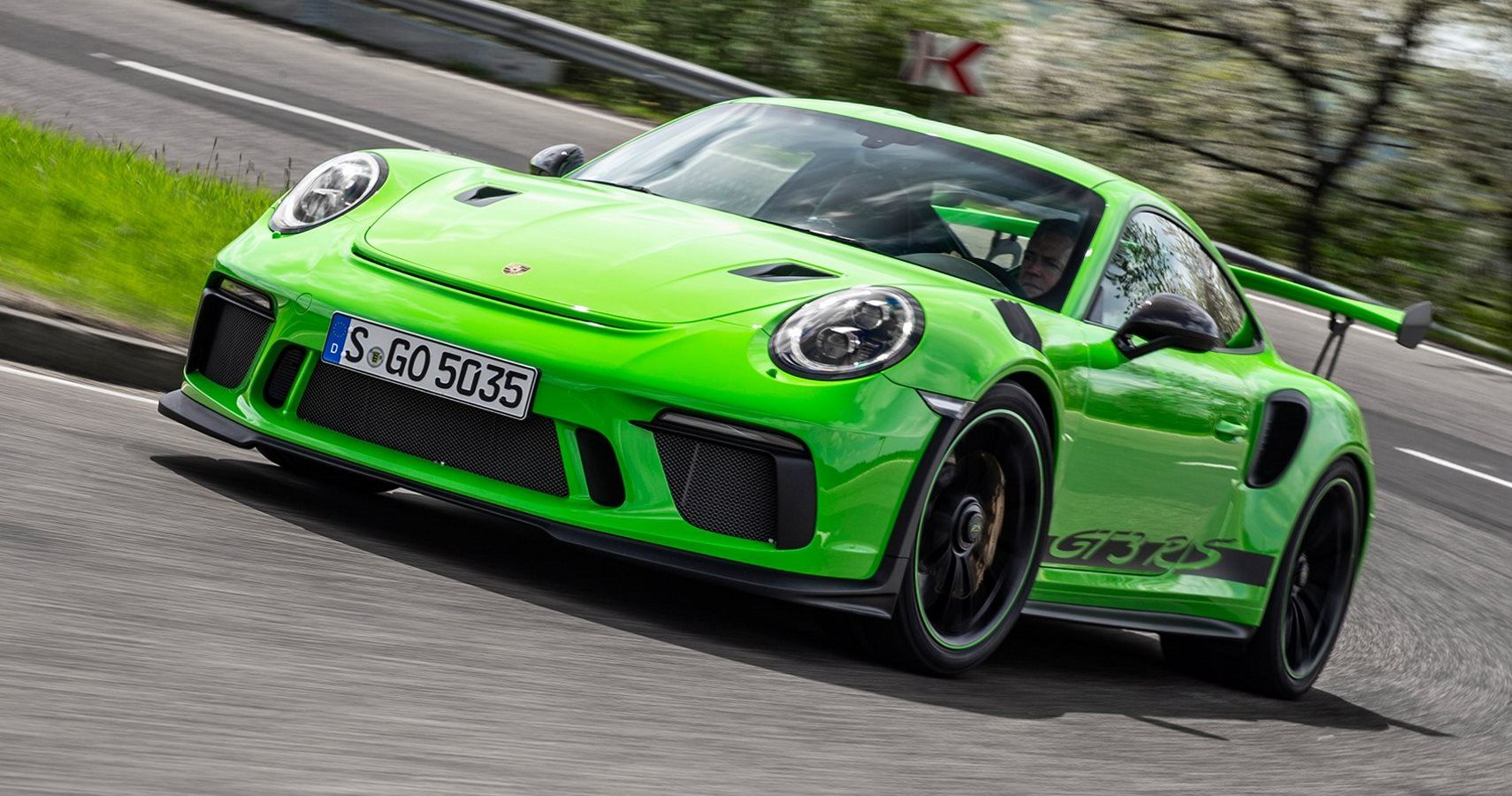 Green 991.2 Porsche 911 GT3 RS On Track