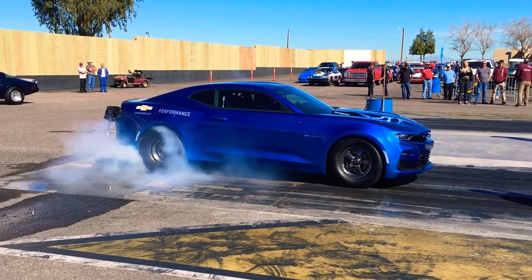 Check Out Chevy's New Electric eCOPO Camaro In Drag Race Action