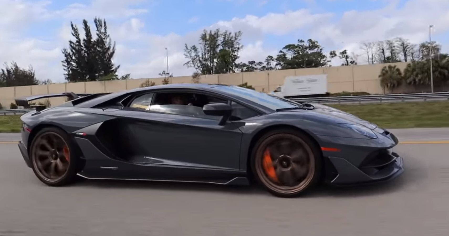 Watch A Lamborghini Aventador SVJ Pop A Wheelie At The Drag Strip