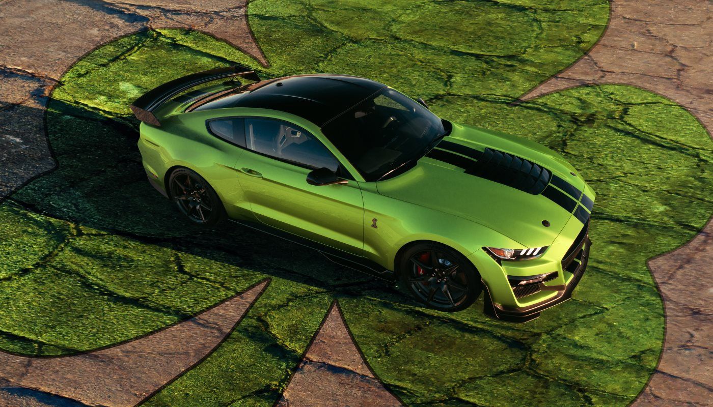 Grabber Lime is one of two new feature colors available across the Mustang lineup for 2020; Twister Orange is the other. In addition, new Iconic Silver and Red Hot Metallic will freshen up the new Mustang palette, including for Shelby GT350 and Shelby GT500 models.