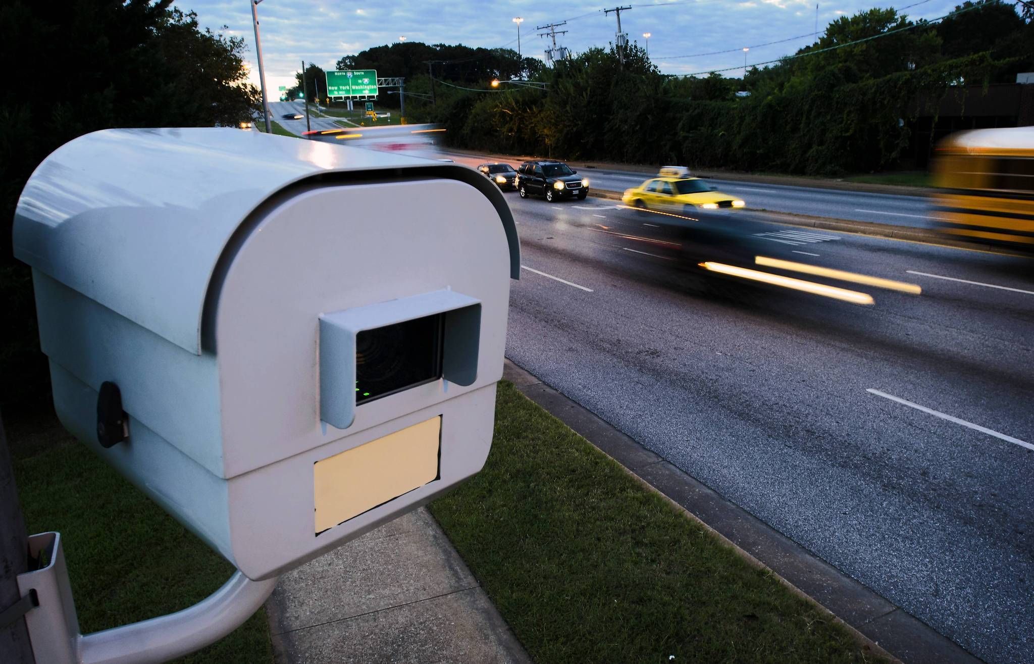 Speed camera, white, front