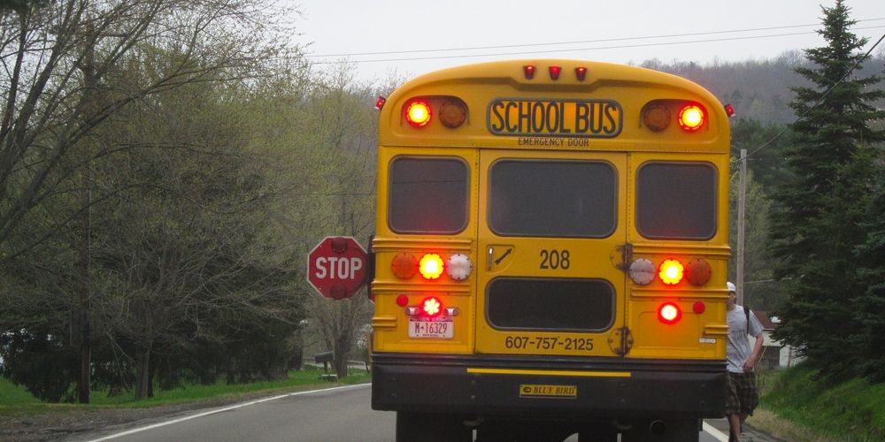 School Bus stopping