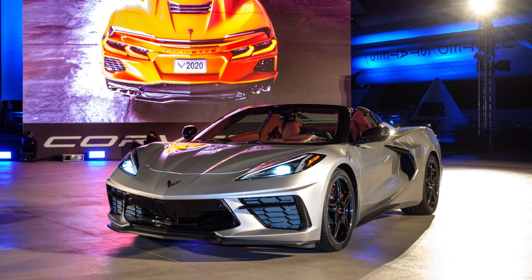 The 2020 Corvette Stingray hardtop convertible is unveiled Wednesday, October 2, 2019 at the Kennedy Space Center in Cape Canaveral, Florida. The Corvette Stingray convertible is the first hardtop and mid-engine convertible in Corvette history. The hardtop convertible offers the same storage as the Corvette Stingray coupe, even with the top down. The convertible will be priced only $7,500 (U.S.) more than the entry 1LT Stingray coupe. (Photo by Steve Fecht for Chevrolet)