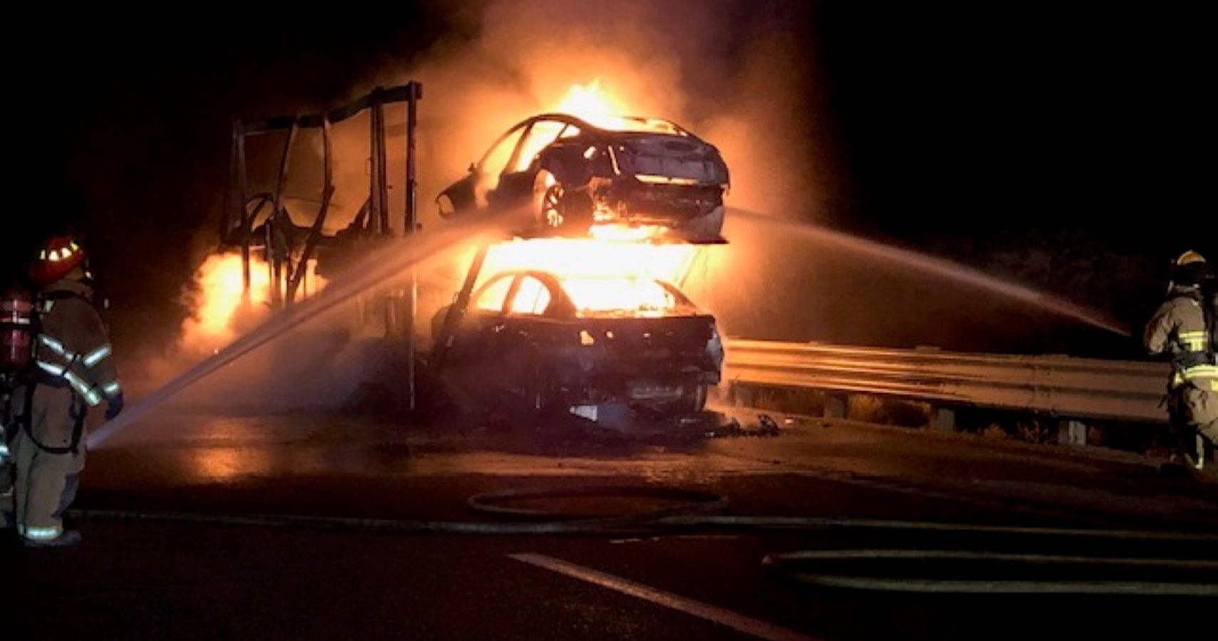 Trailer Full Of Teslas Bursts Into Flames In Nevada And Nobody Knows Why