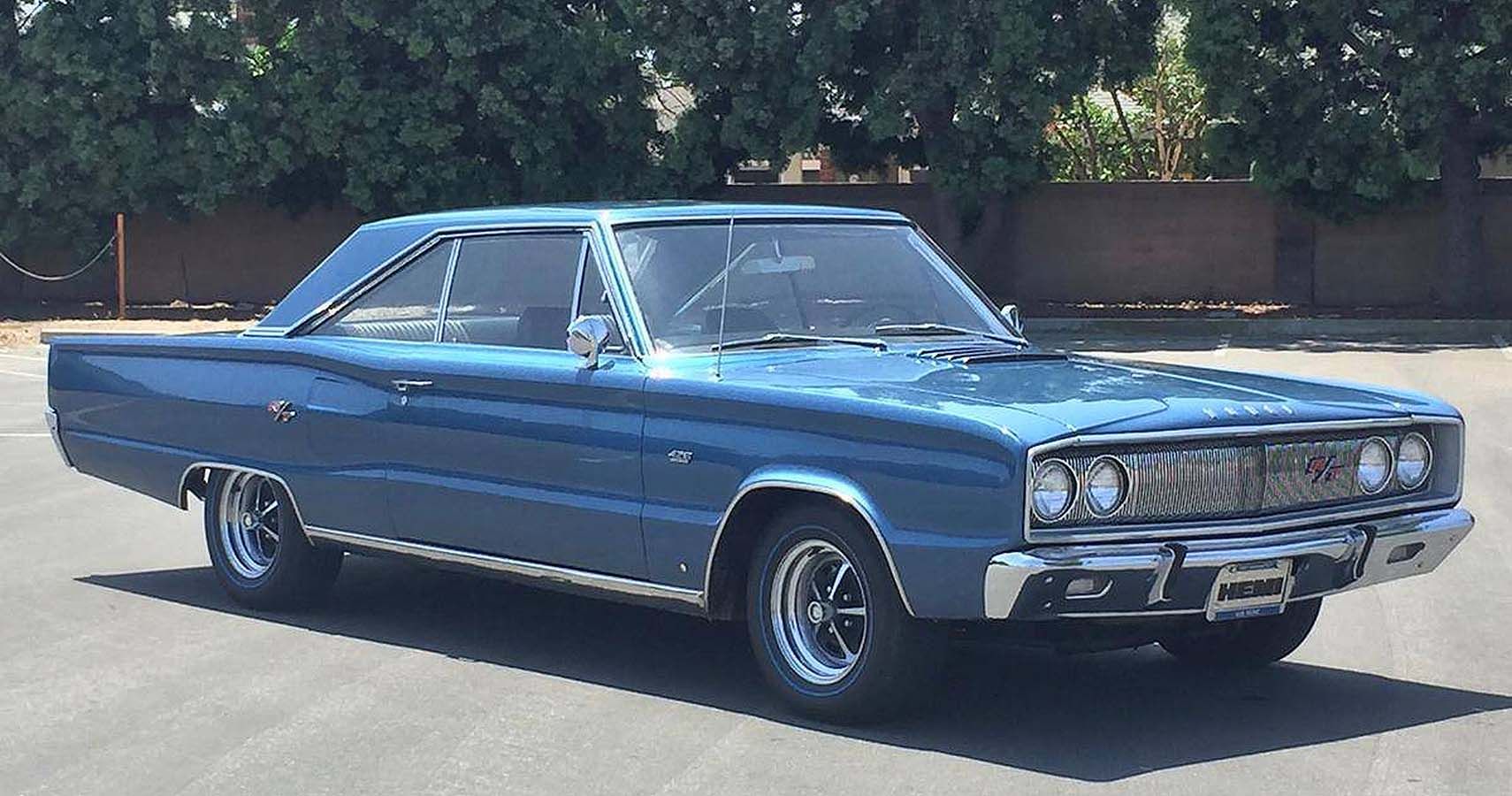 A blue Dodge Coronet R/T version from 1967