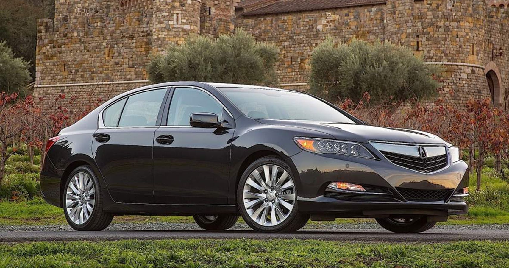 Black 2014 Acura RLX on the road