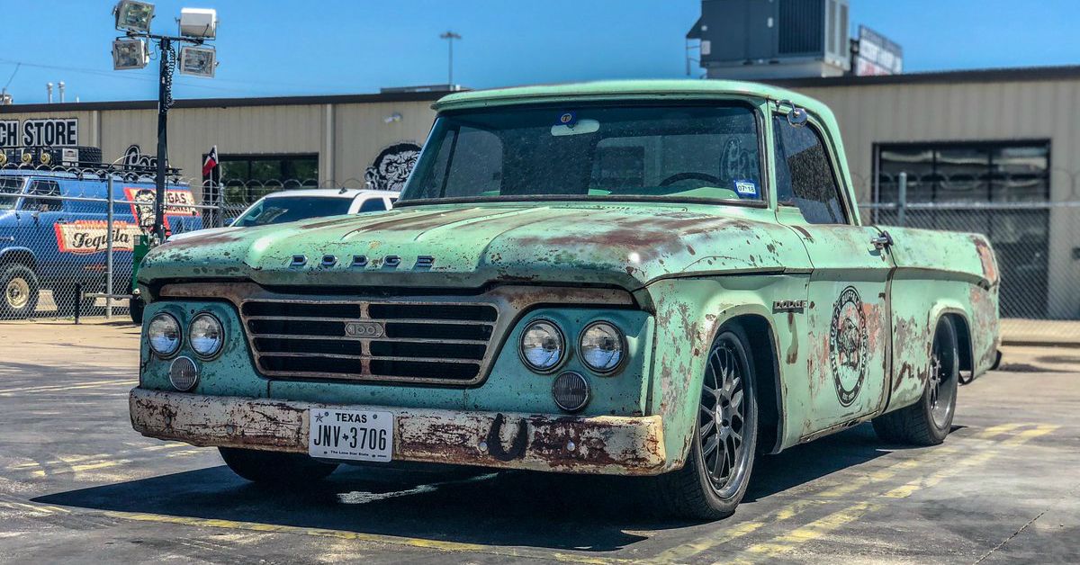 Rusted Dodge Truck Gas Monkey