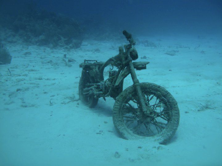 Motorbike underwater