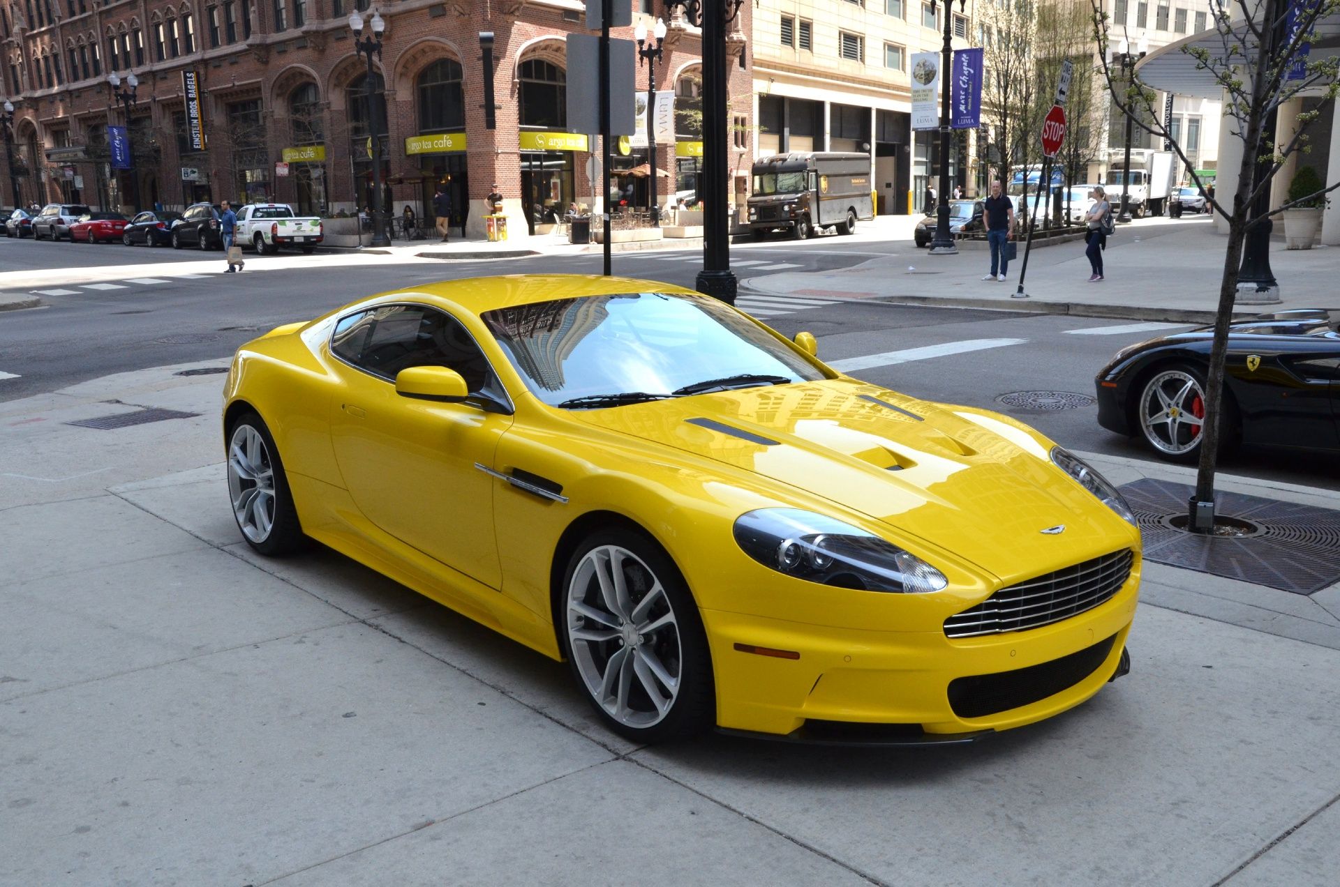 Yellow Aston Martin DBS