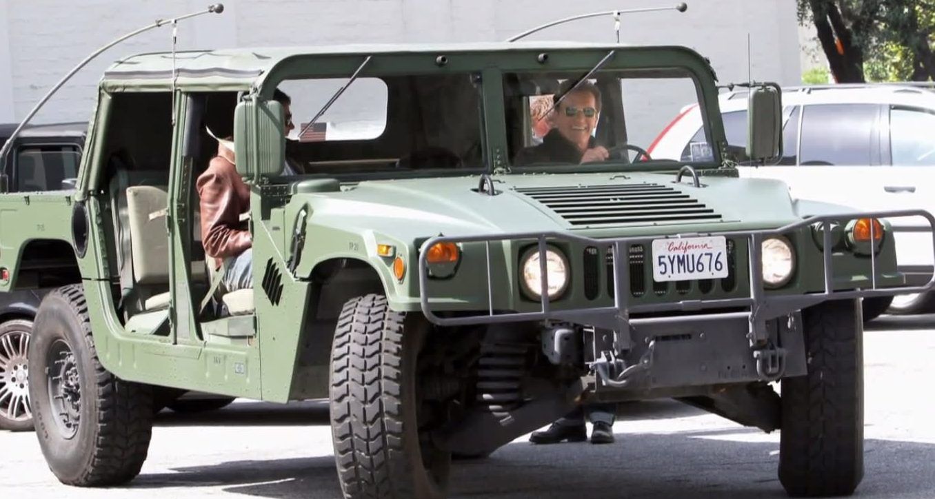 Arnold Schwarzenegger in a Hummer