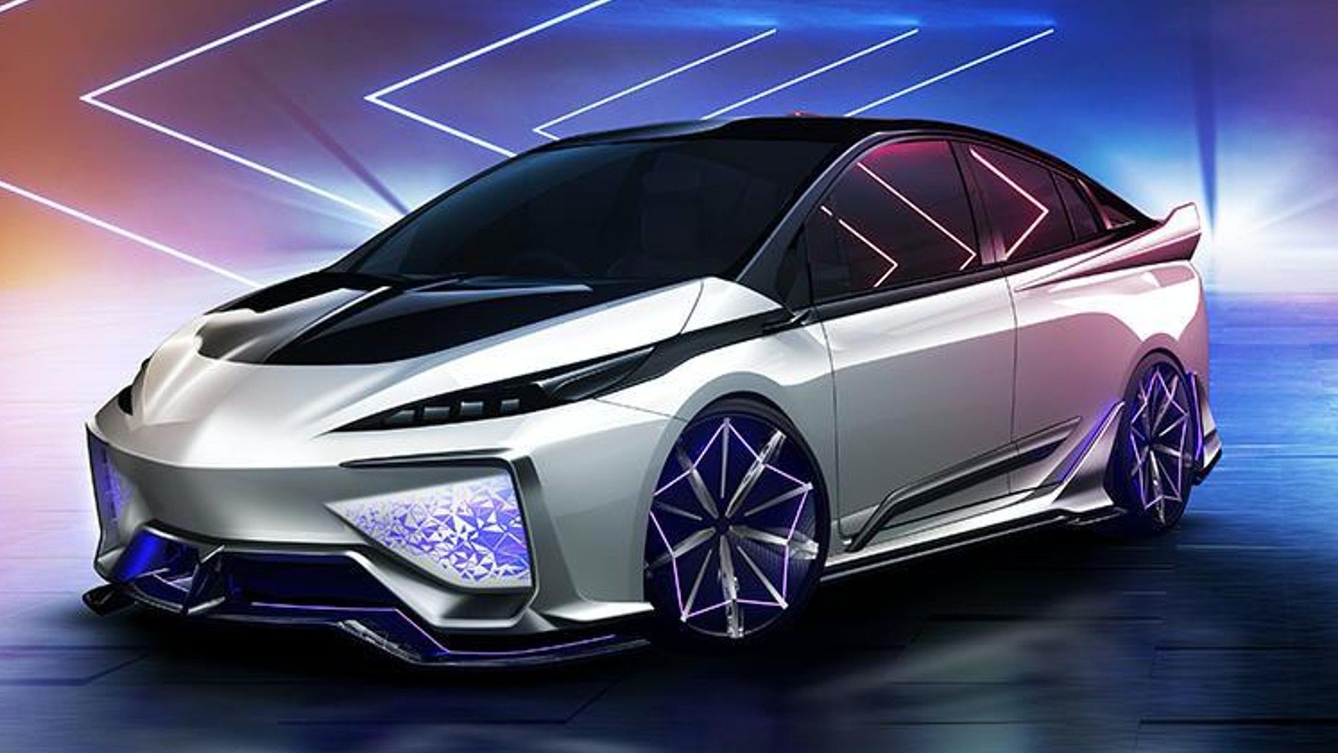 Toyota Debuts Concept Prius Shod With 50's Era Tailfins