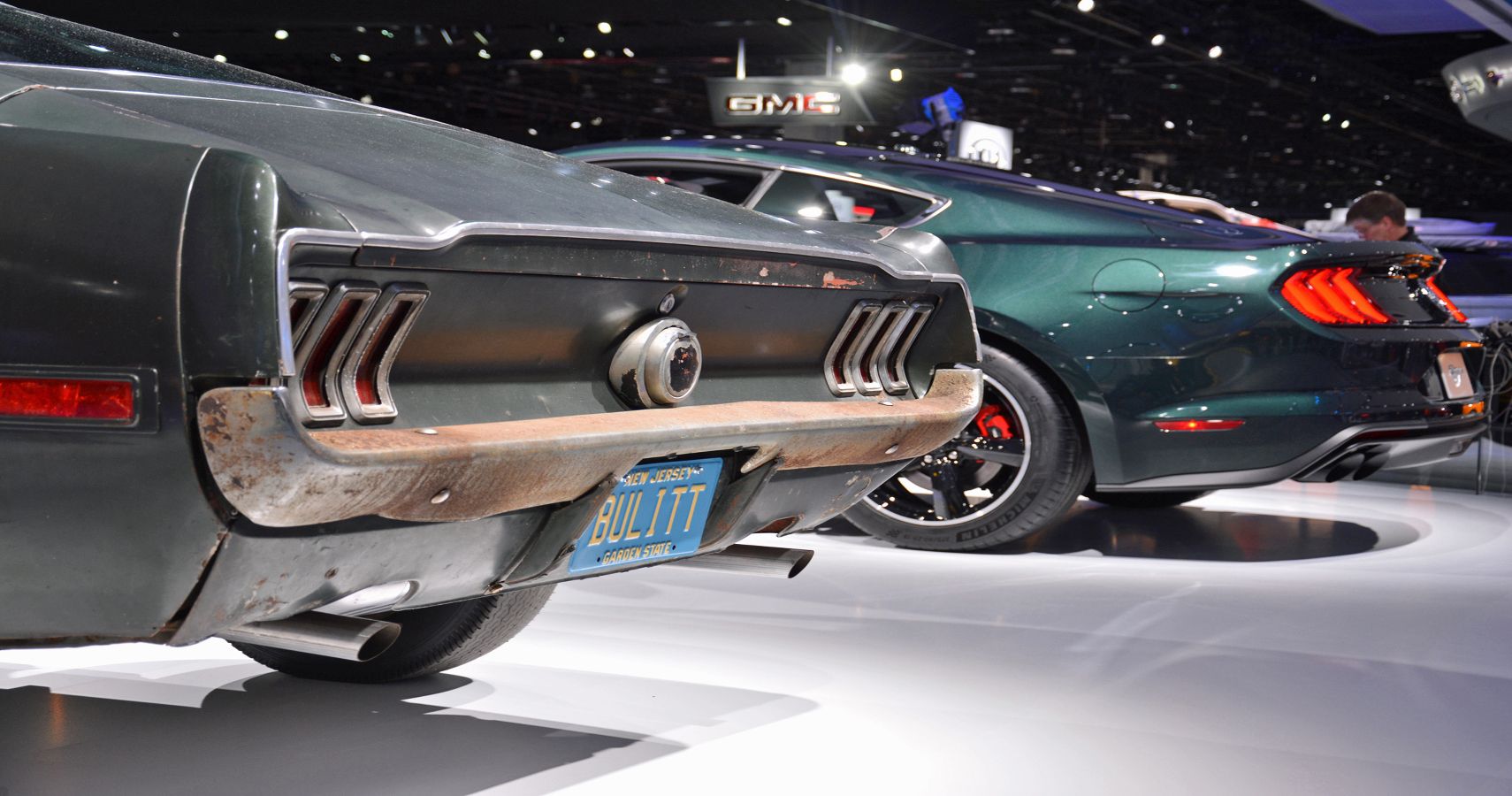 The mechanically restored Hero Bullitt Mustang appeared at the debut of the 2018 Bullitt Edition