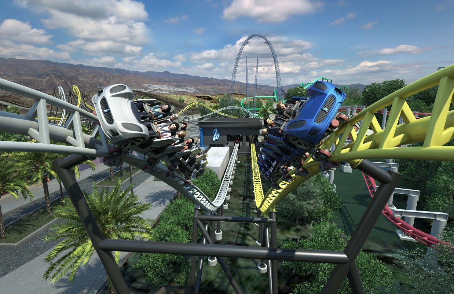 West Coast Custom's rollorcoaster features side by side coaster action
