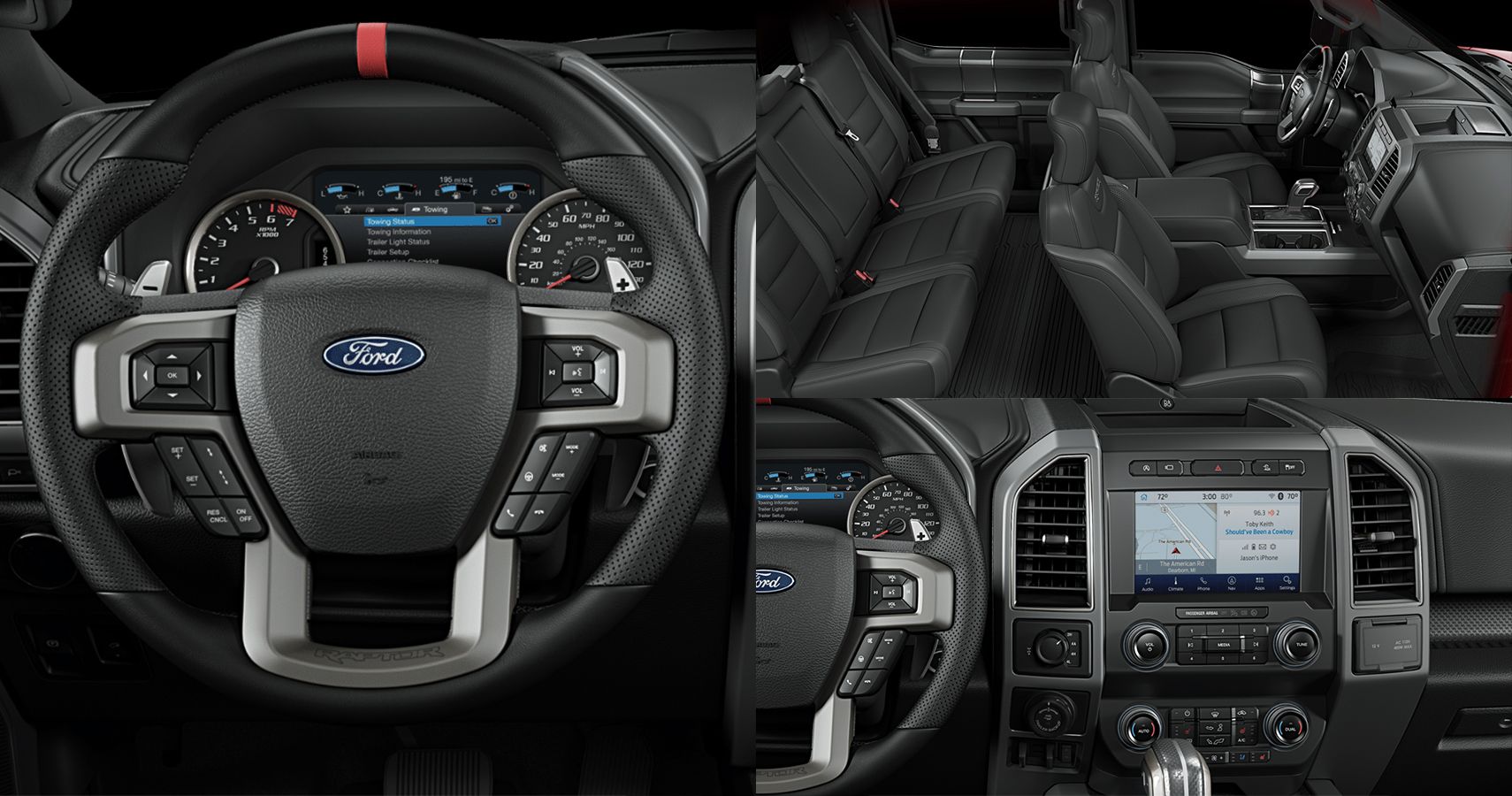 2020 Ford F-150 Raptor Rapid Red interior