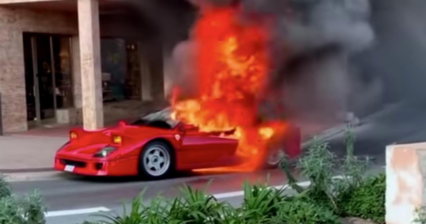 Ferrari F40 Filmed Going Up In Flames In Monaco | HotCars