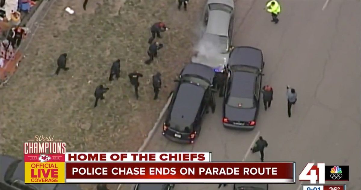 Wild Police Chase And Car Crash Mars KC's Superbowl Parade