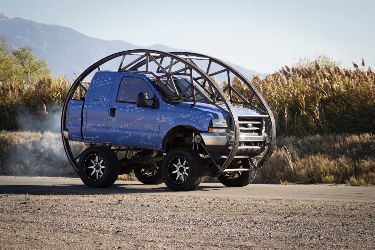 Blue somersault truck customized by the Diesel Brothers
