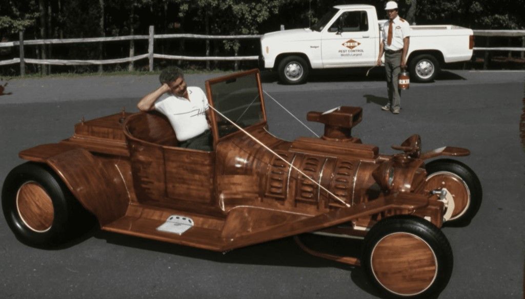 Hand-built wooden replica of a Ford Model T