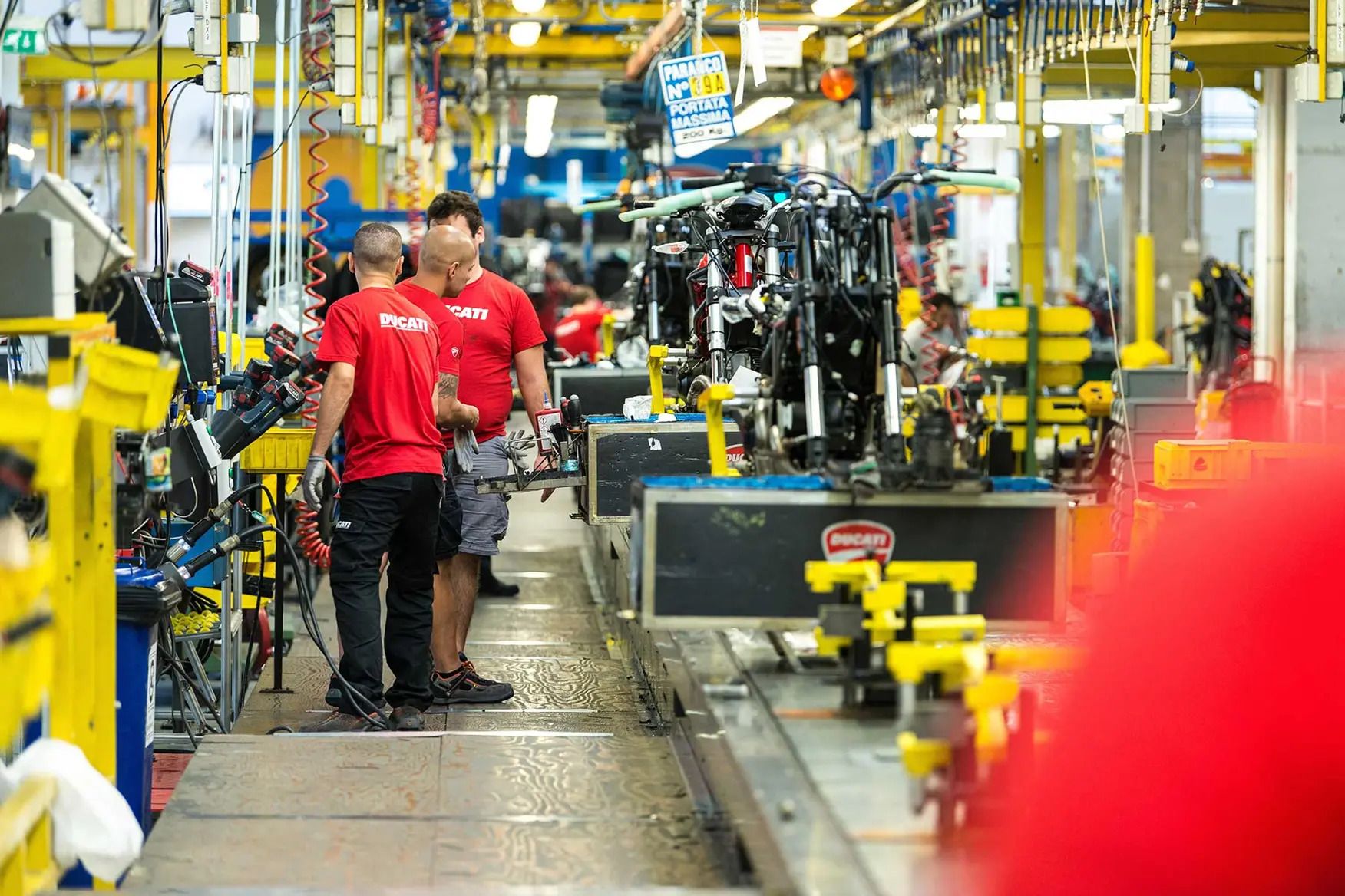 Assembly line at the Ducati factory