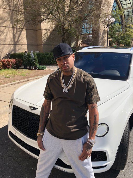 Allen Iverson Leaning Back On White Bentley Bentayga