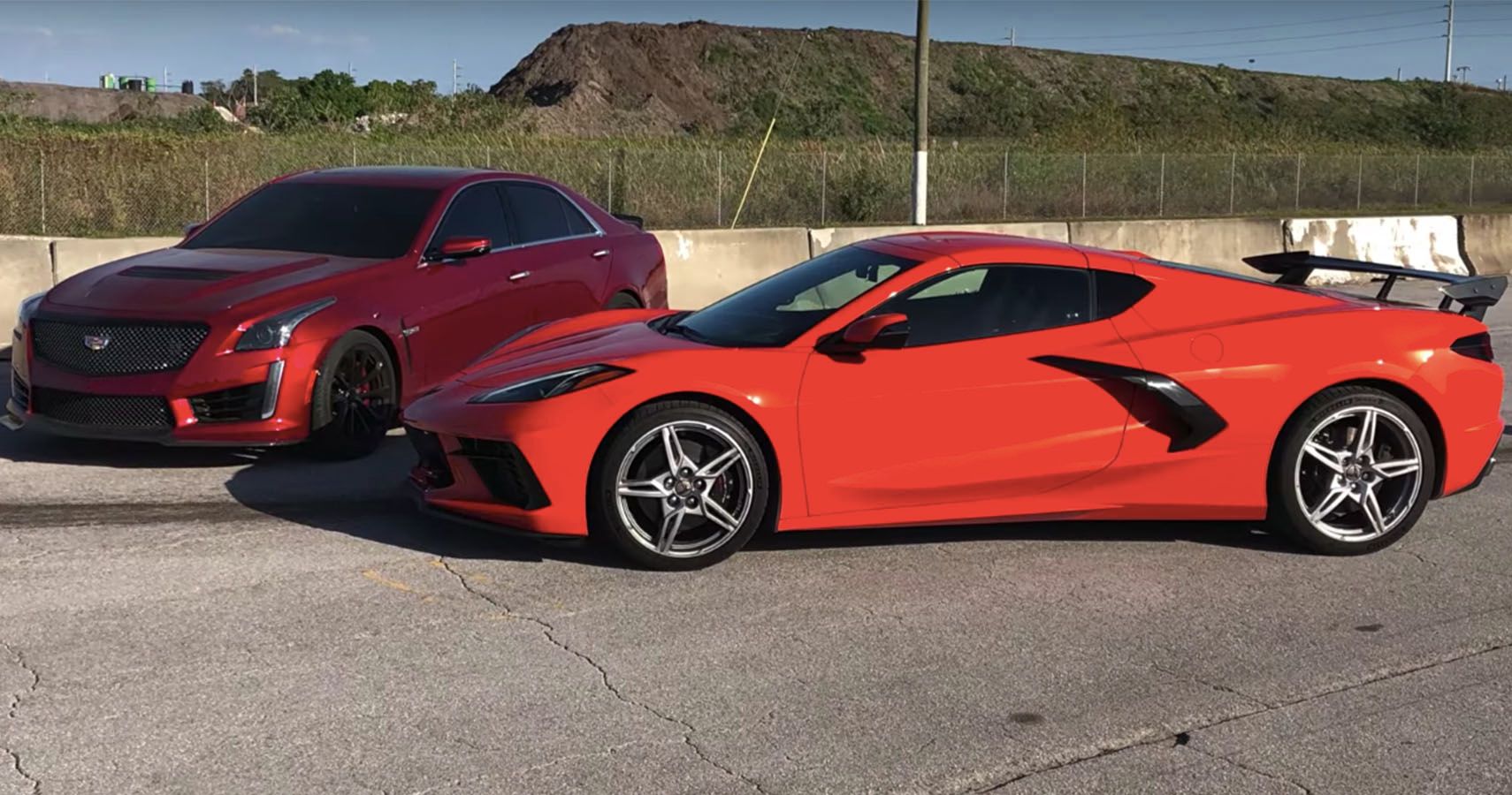 Drag Race: C8 Corvette Takes On 640-HP Cadillac CTS-V