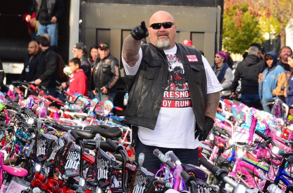 Hell's Angels in Fresno, CA buy every single bike in Walmart as one of many annual Bike Runs for Kids held by groups across the nation.