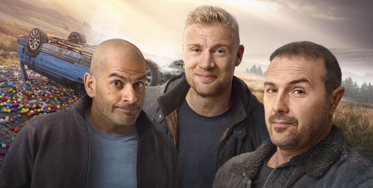 Top Gear's new presenting trio of Chris Harris, Andrew Flintoff and Paddy McGuinness