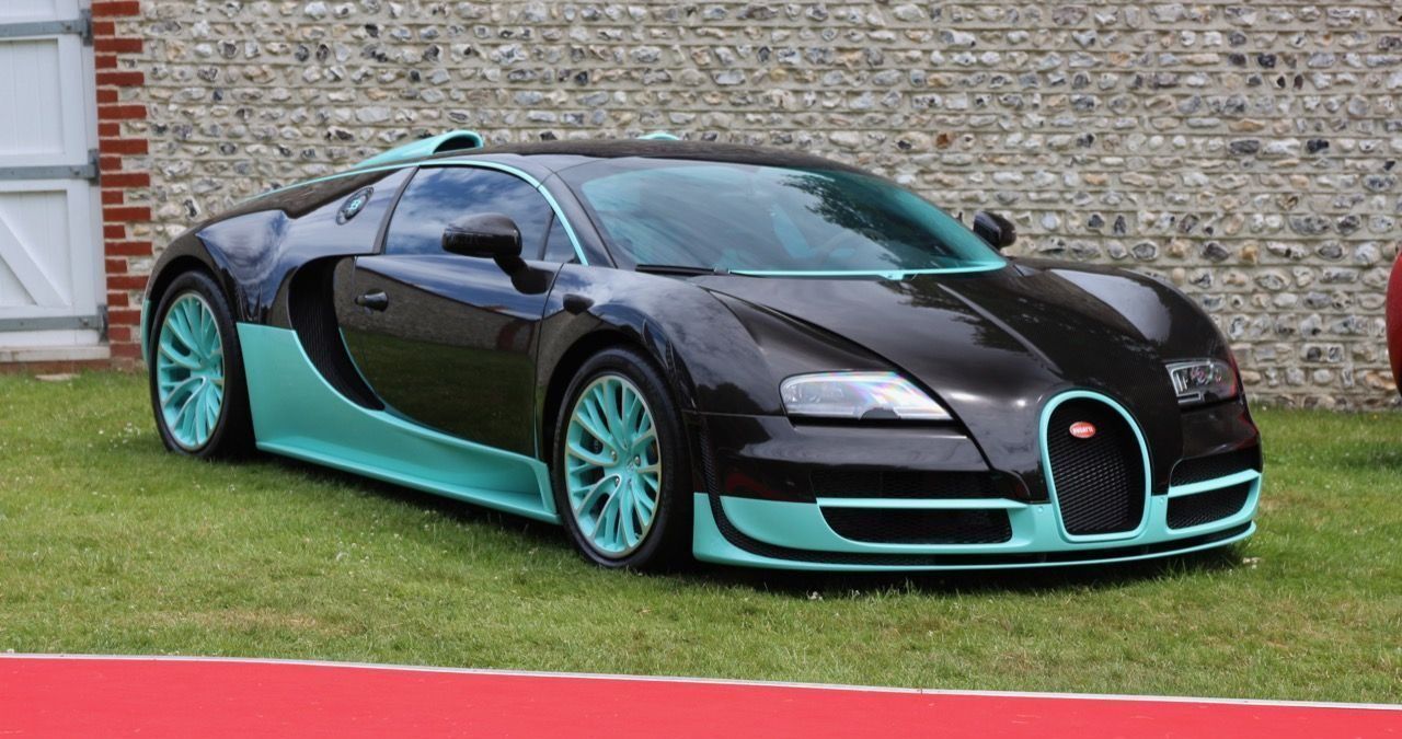 Bugatti Veyron on grass