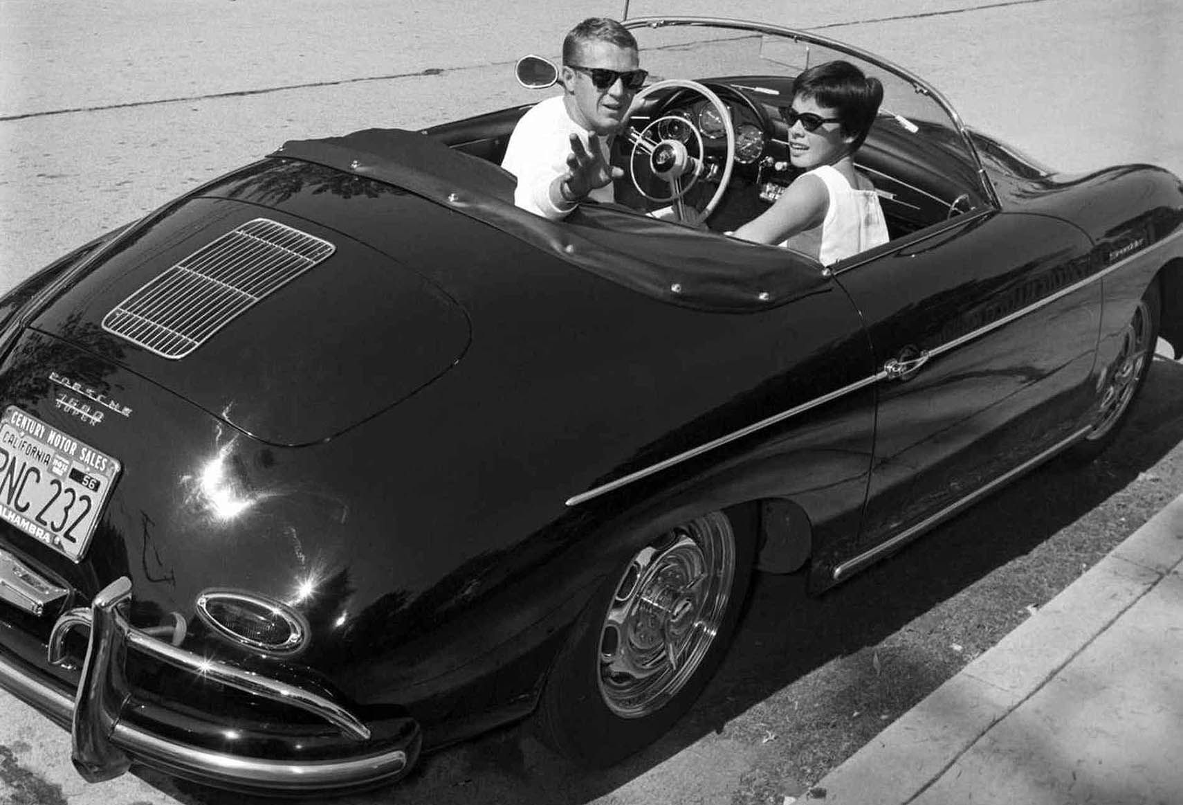 McQueen in 1958 Porsche 1600 Super Speedster