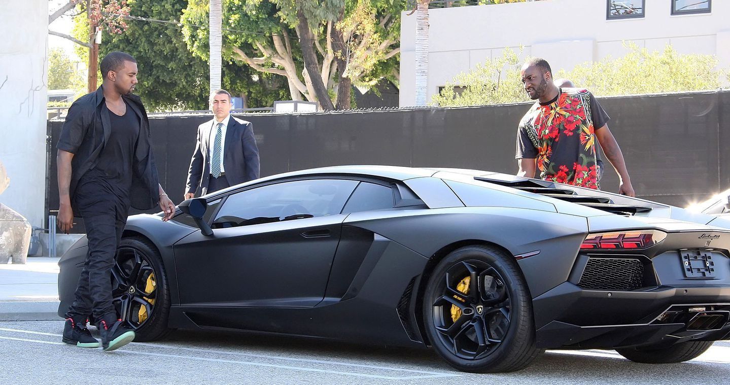 Kanye and his Aventador