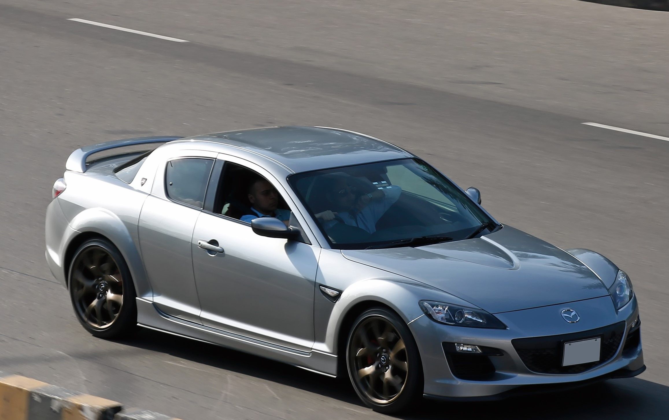Mazda RX8 (Silver) - Top Angle From Front