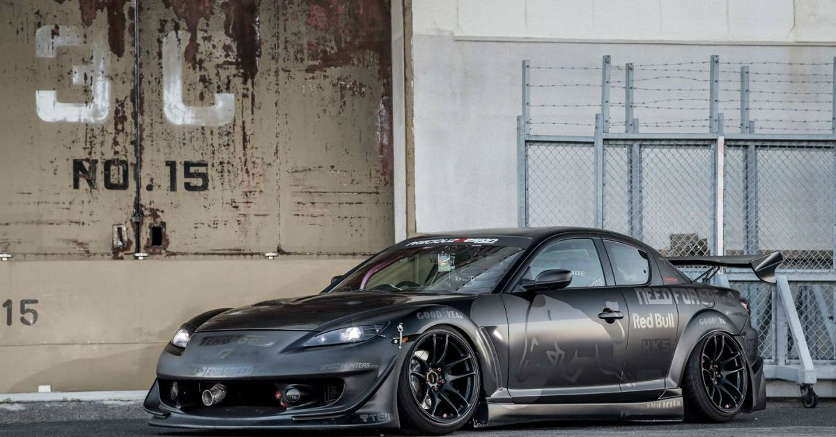 Stanced Mazda RX8 (Black) -Front Right