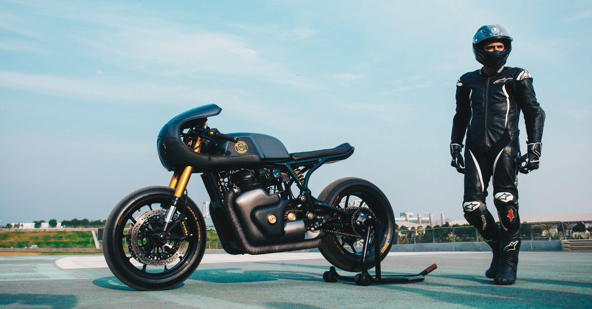 Custom built Royal Enfield motorcycle