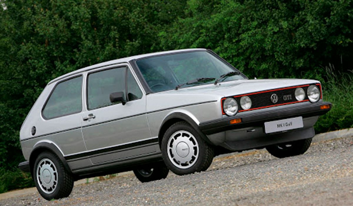 1976 VW Golf in silver, parked