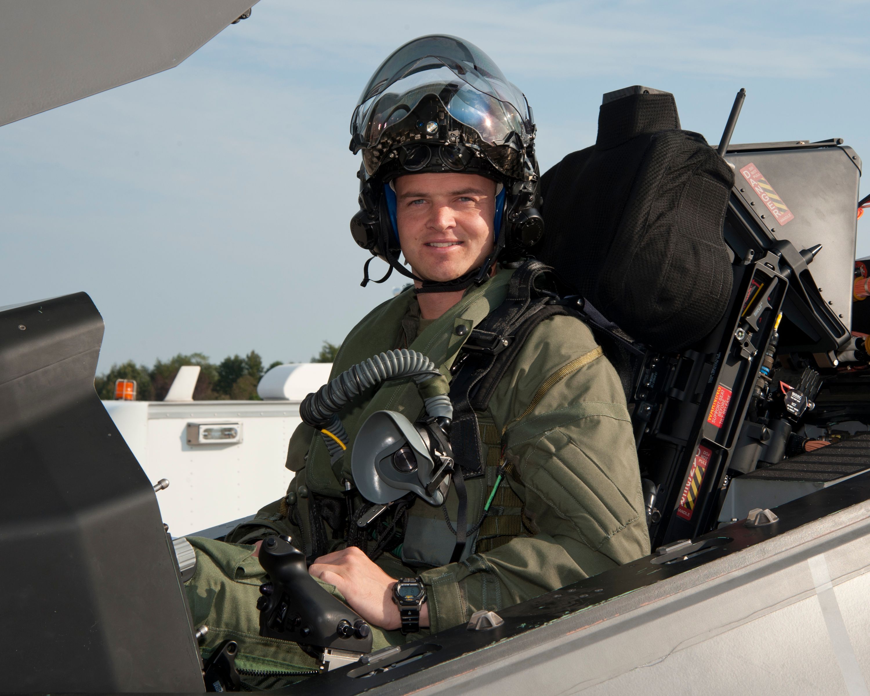 F-35 test pilot in the cockpit