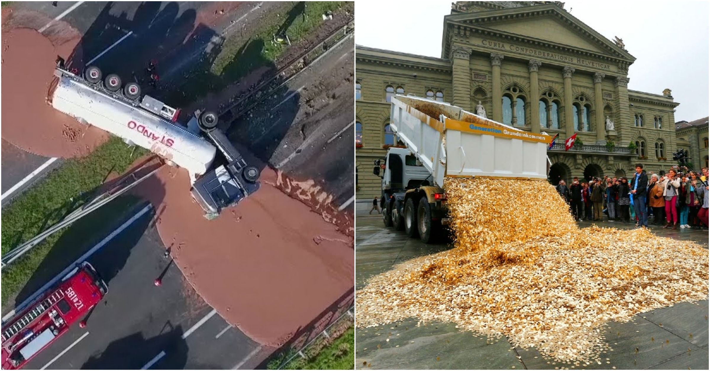 15 Photos Of Weird And Ridiculous Semi Truck Spills