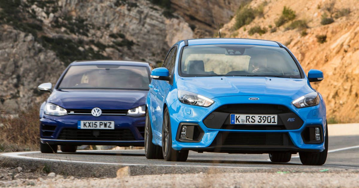 Ford Focus and VW Golf R