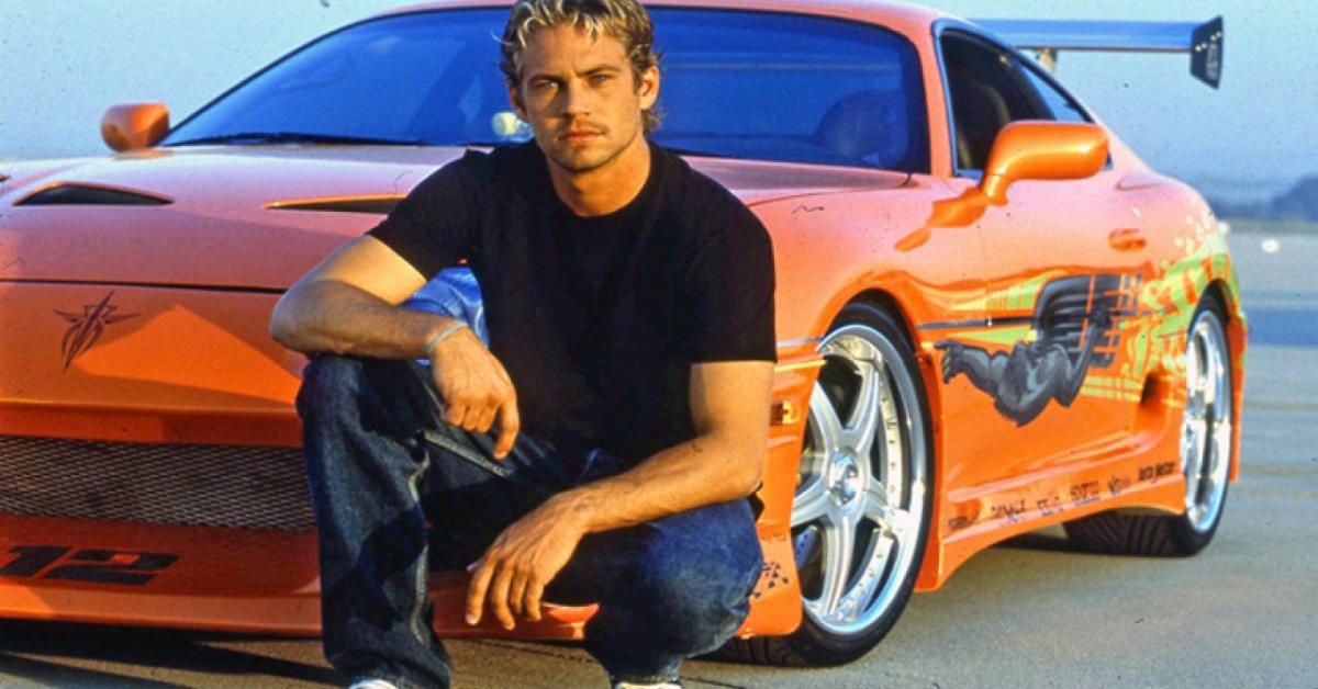 Paul Walker and orange Supra from Fast and Furious