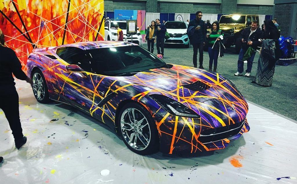 Abstract is the best way to describe what is going on with this Corvette