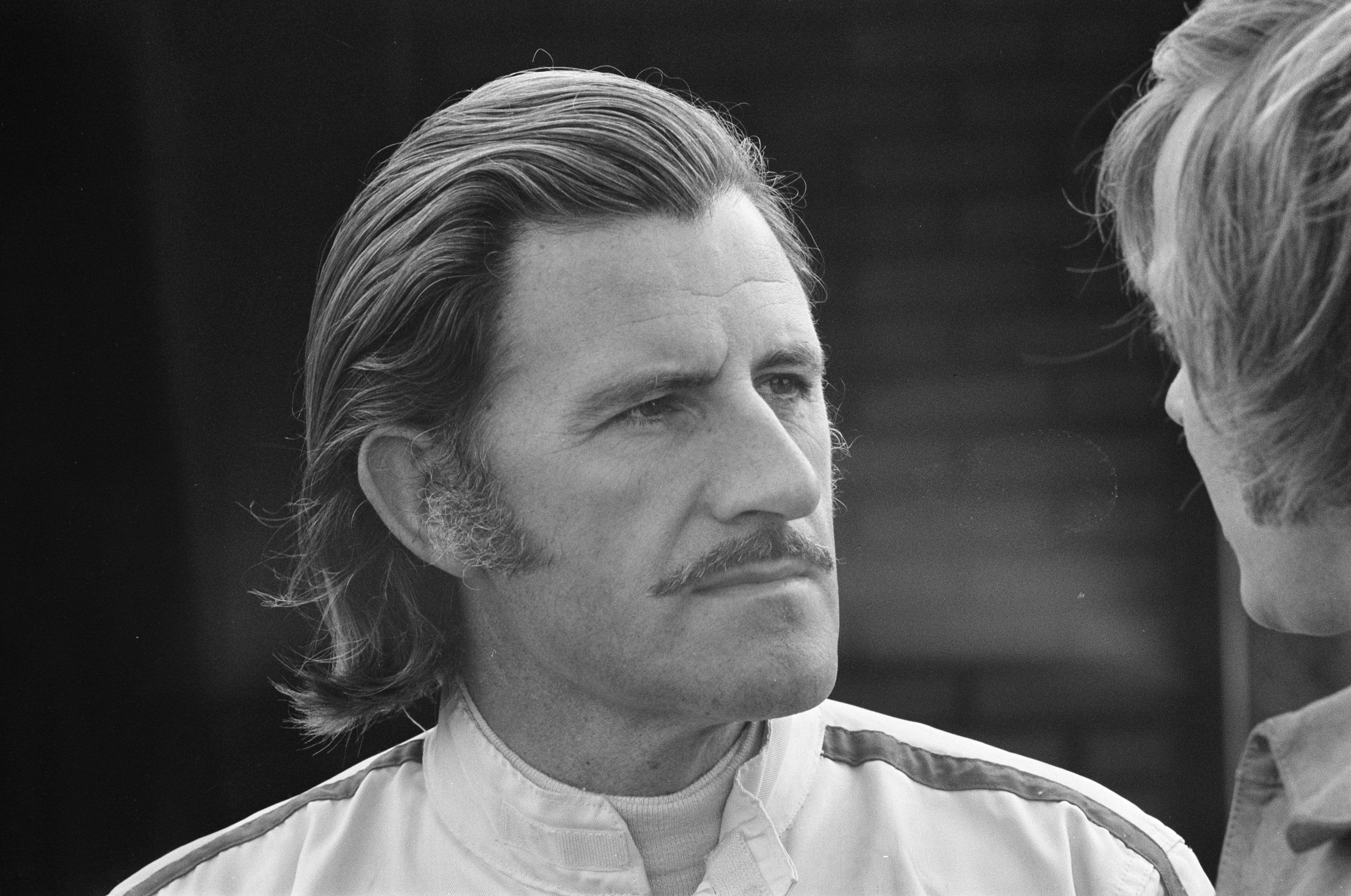 Formula 1 Driver Graham Hill in black and white