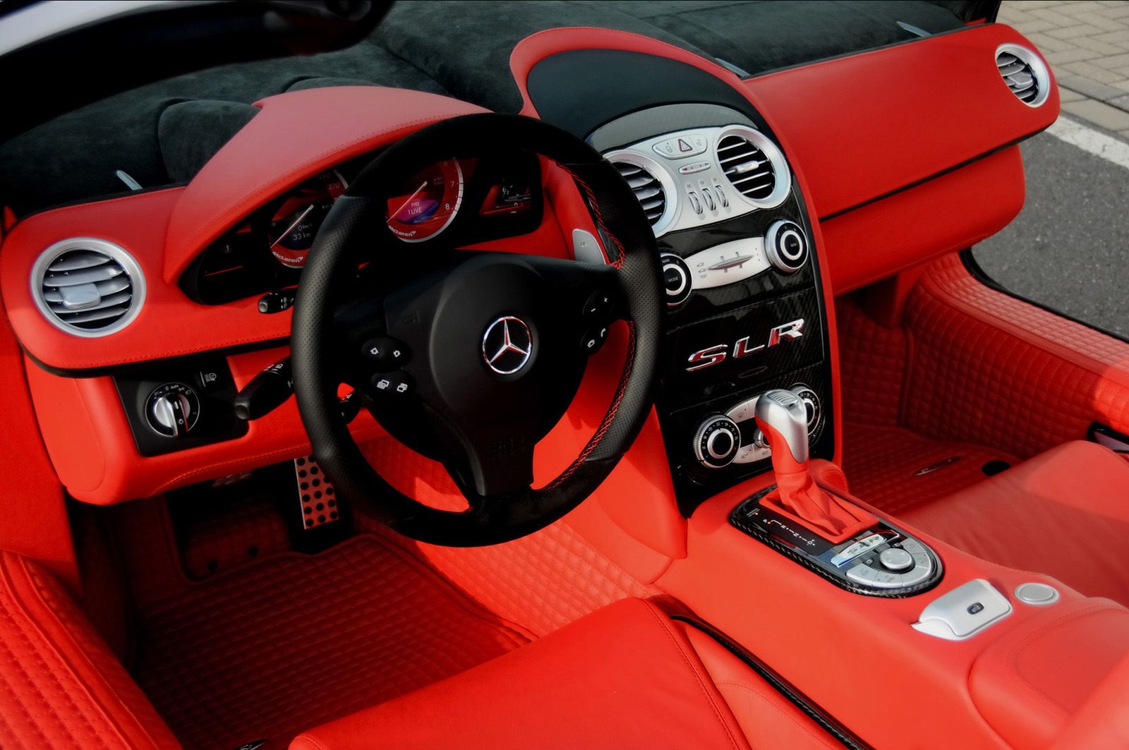 Mercedes-Benz SLR with a very red interior