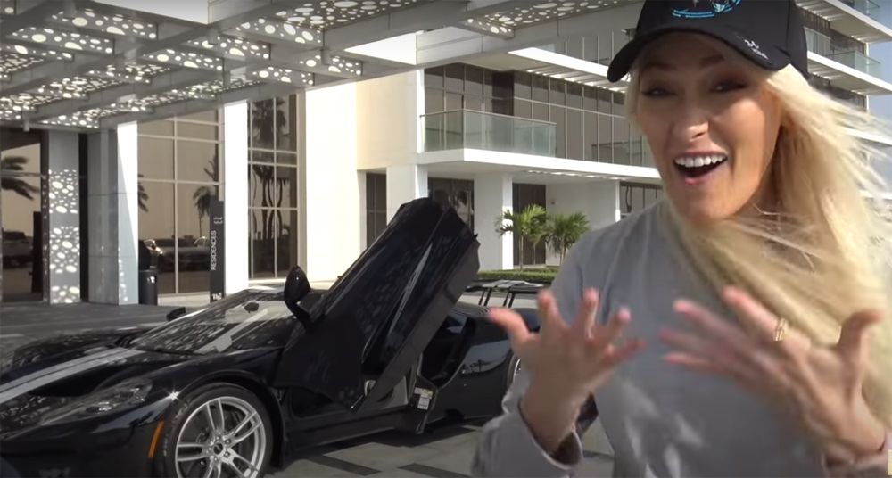 Supercar Blondie poses with her Ford GT